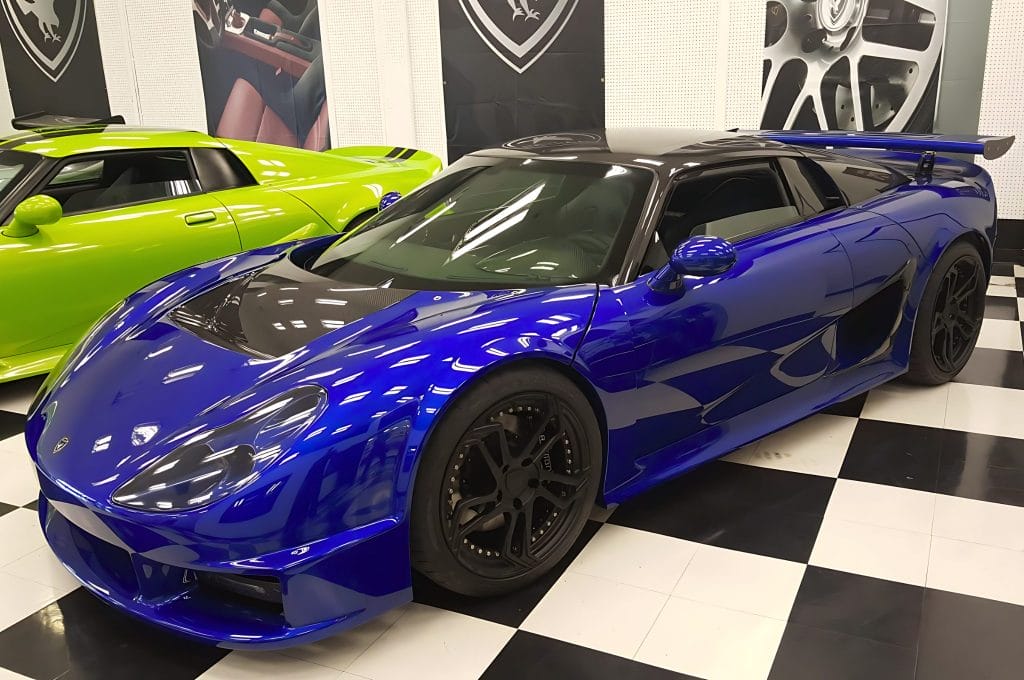 Blue sports car