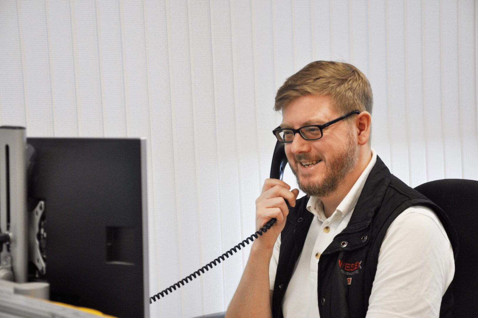 Person complete support call with customer.